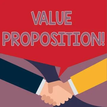 Handwriting text writing Value Proposition. Concept meaning innovation service 库存插图