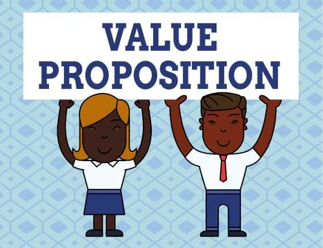 Handwriting text writing Value Proposition. Concept meaning feature intended to Stock Illustration