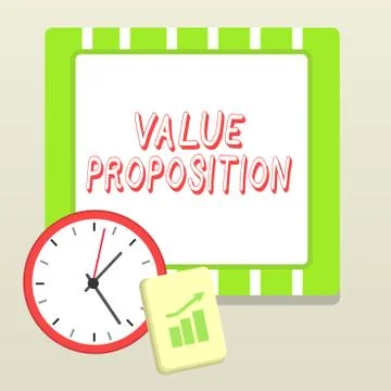 Handwriting text writing Value Proposition. Concept meaning feature intended to Stock Illustration