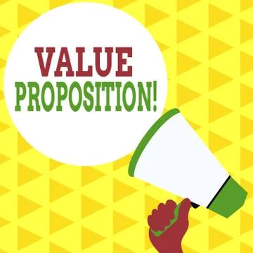 Handwriting text writing Value Proposition. Concept meaning innovation service Stock Illustration