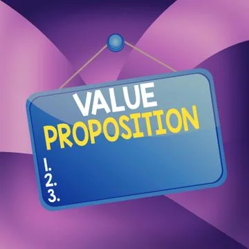 Handwriting text writing Value Proposition. Concept meaning feature intended to Stock Illustration