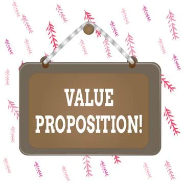 Handwriting text writing Value Proposition. Concept meaning feature intended to Stock Illustration