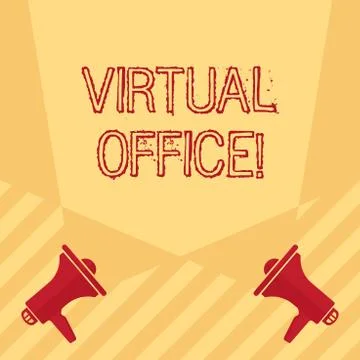 Handwriting text writing Virtual Office. Concept meaning Mobile workenvironment Illustrazione stock