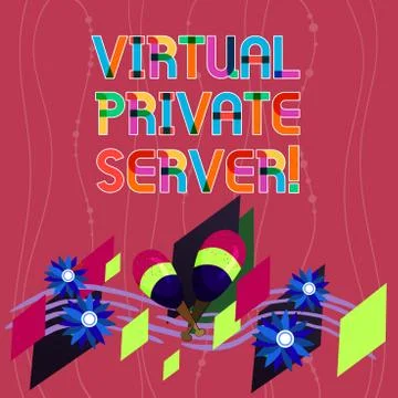 Handwriting text writing Virtual Private Server. Concept meaning sold as a Stock Illustration