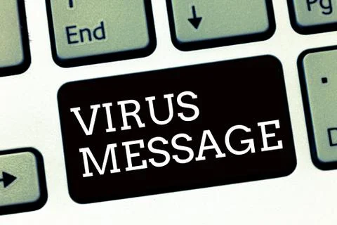 Handwriting text writing Virus Message. Concept meaning Malicious software 스톡 일러스트