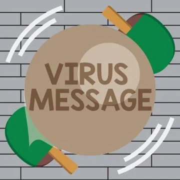 Handwriting text writing Virus Message. Concept meaning Malicious software Stock Illustration