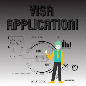 Handwriting text writing Visa Application. Concept meaning conditional author Stock Illustration
