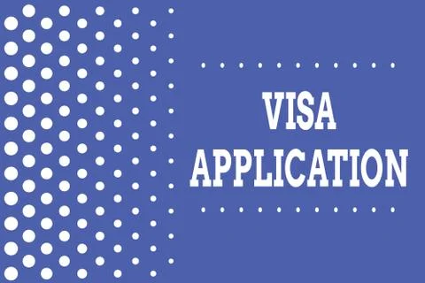 Handwriting text writing Visa Application. Concept meaning Form to ask Illustrazione stock