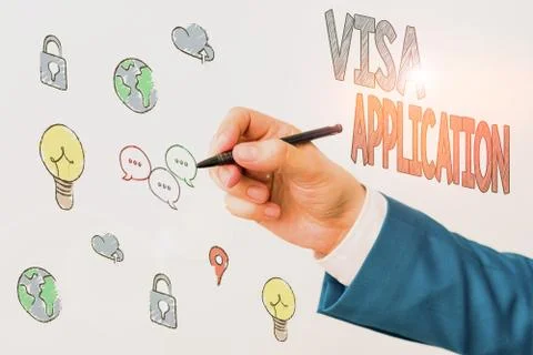 Handwriting text writing Visa Application. Concept meaning an process of getting Stock Photos
