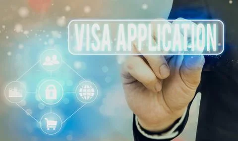 Handwriting text writing Visa Application. Concept meaning an process of getting Stock Photos
