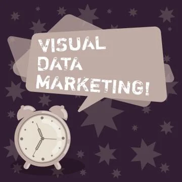 Handwriting text writing Visual Data Marketing. Concept meaning Use images to Illustrazione stock