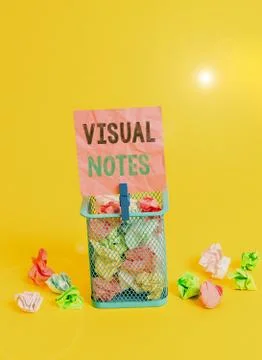 Handwriting text writing Visual Notes. Concept meaning process of representing Foto stock