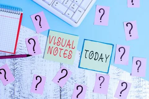 Handwriting text writing Visual Notes. Concept meaning process of representing Foto stock