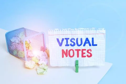 Handwriting text writing Visual Notes. Concept meaning process of representing Foto stock