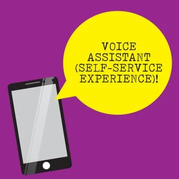 Handwriting text writing Voice Assistant Self Service Experience. Concept Stock Illustration