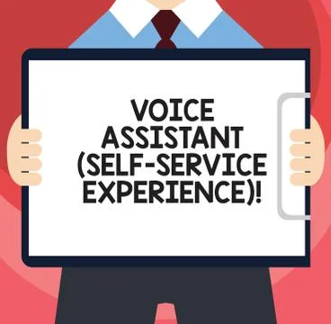 Handwriting text writing Voice Assistant Self Service Experience. Concept Stock Illustration