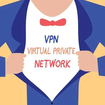 Handwriting text writing Vpn Virtual Private Network. Concept meaning Safe Stock Illustration