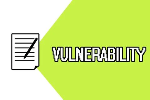 Handwriting text writing Vulnerability. Concept meaning State of being exposed Stock Illustration