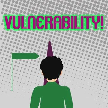 Handwriting text writing Vulnerability. Concept meaning Information Stockillustratie