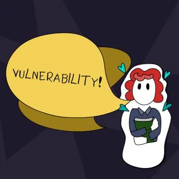 Handwriting text writing Vulnerability. Concept meaning Information Illustrazione stock