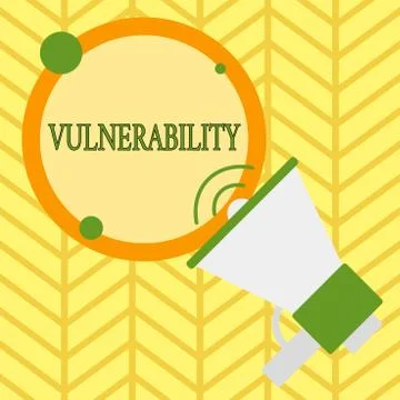 Handwriting text writing Vulnerability. Concept meaning State of being exposed Illustrazione stock