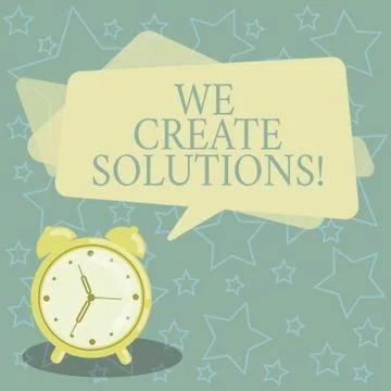 Handwriting text writing We Create Solutions. Concept meaning way to solve Stock Illustration