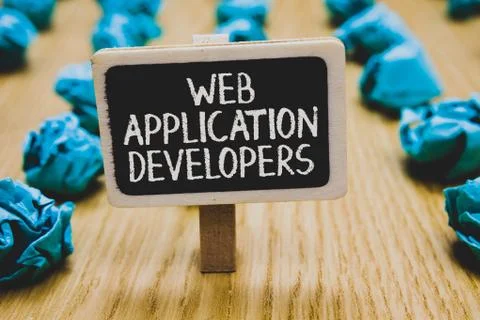 Handwriting text writing Web Application Developers. Concept meaning Internet Stock Photos