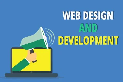 Handwriting text writing Web Design And Development. Concept meaning skills in 스톡 일러스트