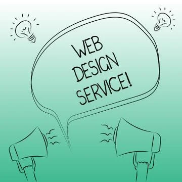 Handwriting text writing Web Design Service. Concept meaning development process Stock Illustration