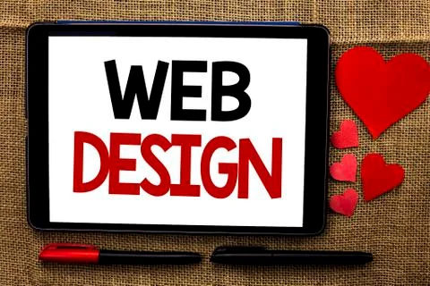 Handwriting text writing Web Design. Concept meaning Web Layout Template Resp Foto stock