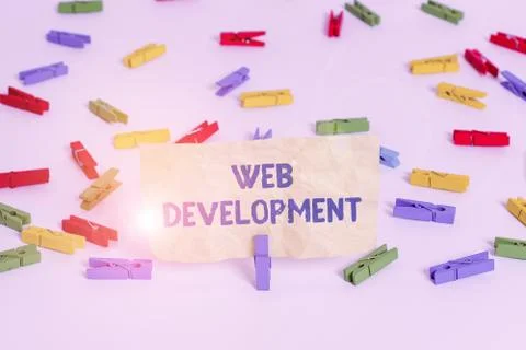 Handwriting text writing Web Development. Concept meaning dealing with Foto stock