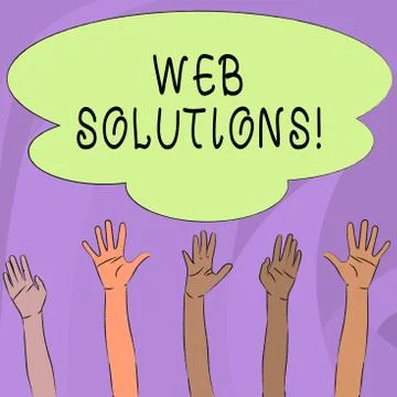 Handwriting text writing Web Solutions. Concept meaning program over network and Illustrazione stock