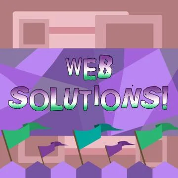 Handwriting text writing Web Solutions. Concept meaning program over network and Illustrazione stock