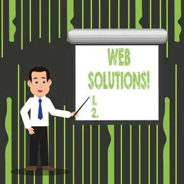 Handwriting text writing Web Solutions. Concept meaning program over network and Stock Illustration