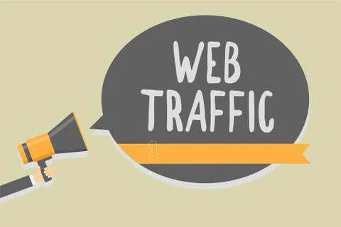 Handwriting text writing Web Traffic. Concept meaning Amount of data sent and Stockillustratie