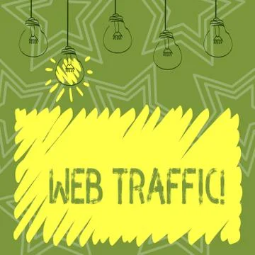 Handwriting text writing Web Traffic. Concept meaning amount of data sent and Stockillustratie