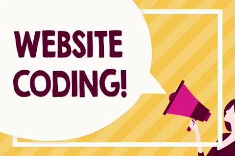 Handwriting text writing Website Coding. Concept meaning system of symbols and Stock Illustration