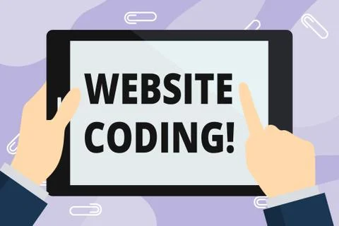 Handwriting text writing Website Coding. Concept meaning system of symbols and Stock Illustration