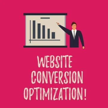 Handwriting text writing Website Conversion Optimization. Concept meaning System Illustrazione stock