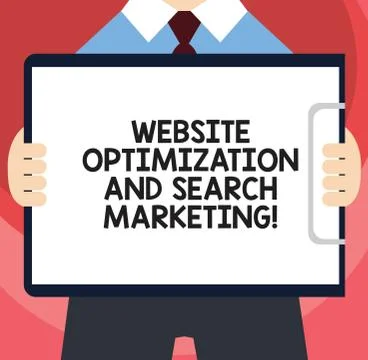 Handwriting text writing Website Optimization And Search Marketing. Concept Illustrazione stock