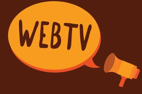Handwriting text writing Webtv. Concept meaning Internet transmission program Ilustración de archivo