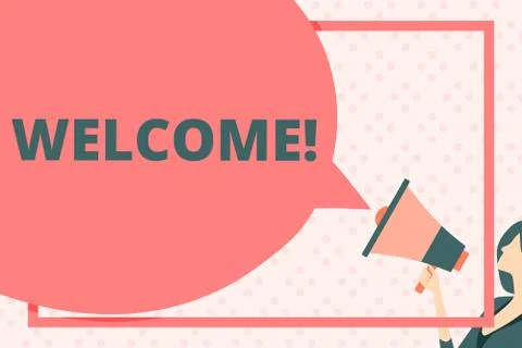 Handwriting text writing Welcome. Concept meaning Warm salutation Stock Illustration