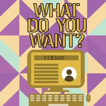 Handwriting text writing What Do You Want Question. Concept meaning say or wr 스톡 일러스트