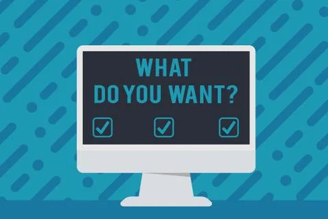 Handwriting text writing What Do You Want Question. Concept meaning say or write 스톡 일러스트