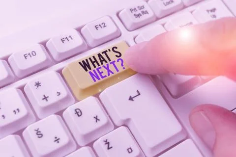 Handwriting text writing What S Next Question. Concept meaning asking Stock Photos