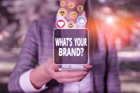 Handwriting text writing What S Your Brand Question. Concept meaning asking Stock Photos
