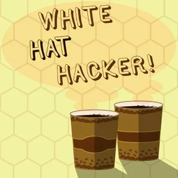 Handwriting text writing White Hat Hacker. Concept meaning Computer security Stock Illustration