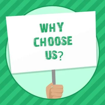 Handwriting text writing Why Choose Usquestion. Concept meaning Reasons to Ilustração Stock