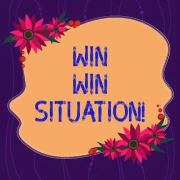 Handwriting text writing Win Win Situation. Concept meaning choice which is good Stockillustratie