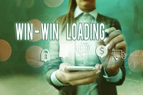Handwriting text writing Win win Loading. Concept meaning advantageous or Stock Photos